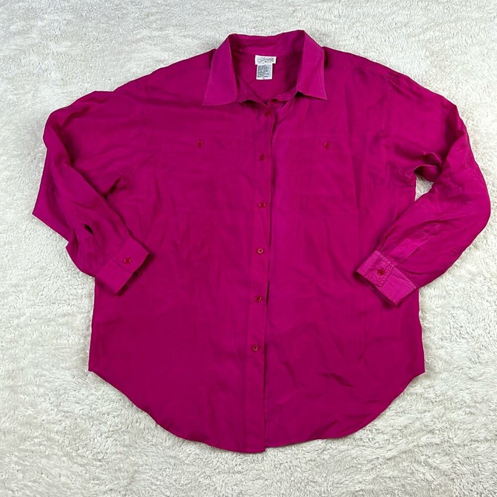 Vintage 90s Karnold oversized boxy blouse,‎ 100% Silk, size L